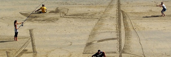 Ilusiones ópticas creadas en la arena