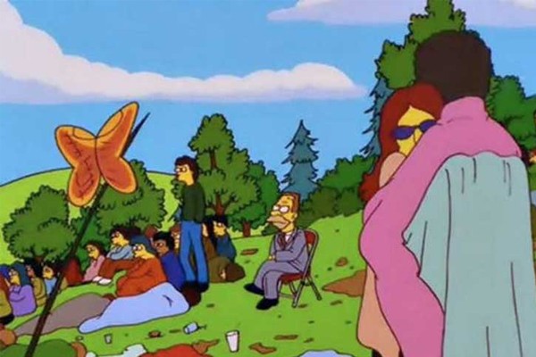 Los Simpson en el festival de Woodstock