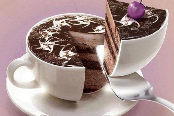 Una taza de porcelana comestible