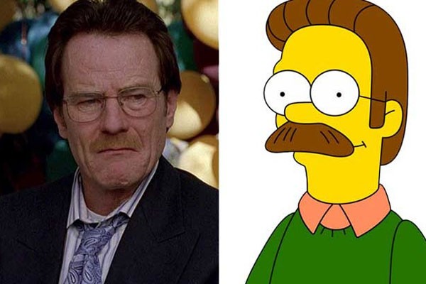 Walter White de Breaking Bad y Ned Flanders de Los Simpsons