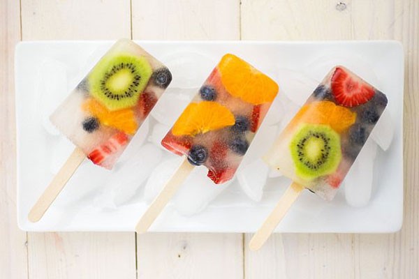 Paletas de frutas helada