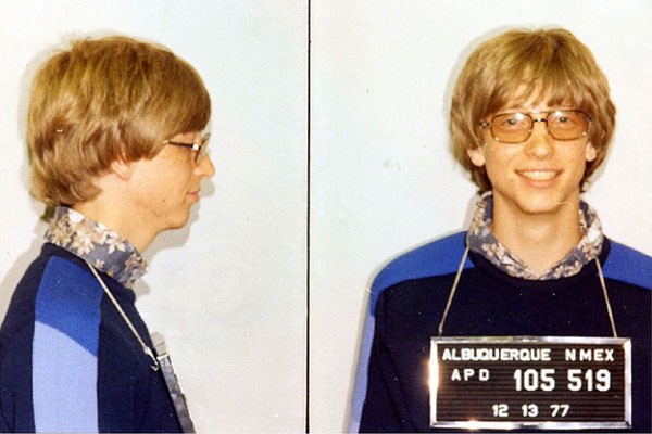 Bill Gates, cuando fue detenido por conducir sin licencia