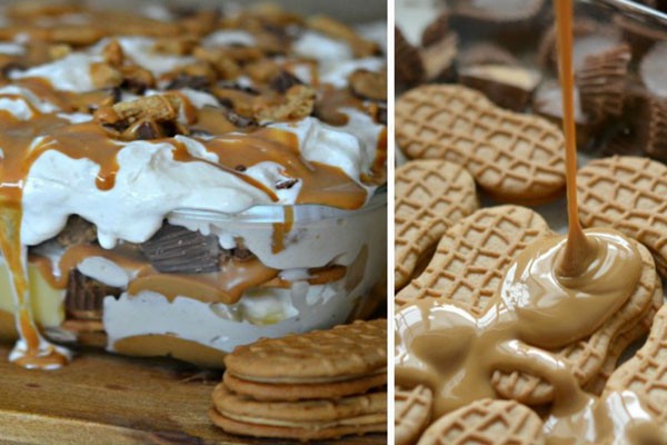 Mezcladas en pastel de chocolate