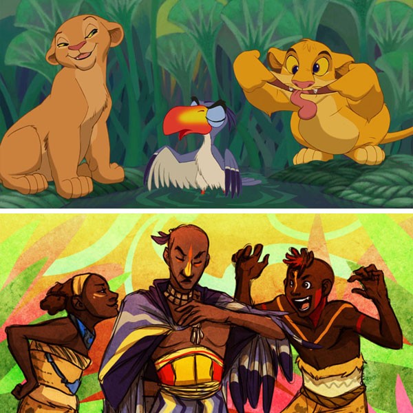 Nalu, Zazu y Simba de pequeños - El Rey León