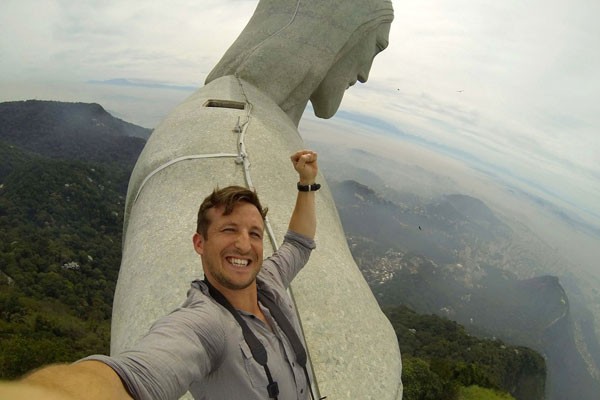 Selfie en el hombro del Cristo de Río de Janeiro
