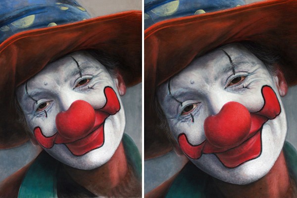 Esta pintura de un payaso