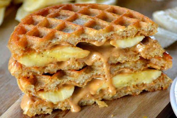 Waffles de mantequilla de maní