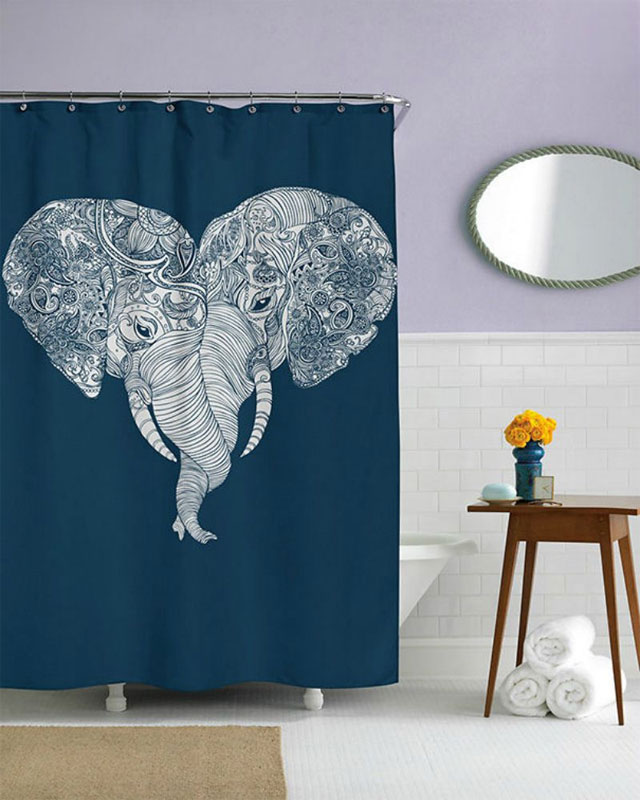5.Cortina de ducha con elefante:
