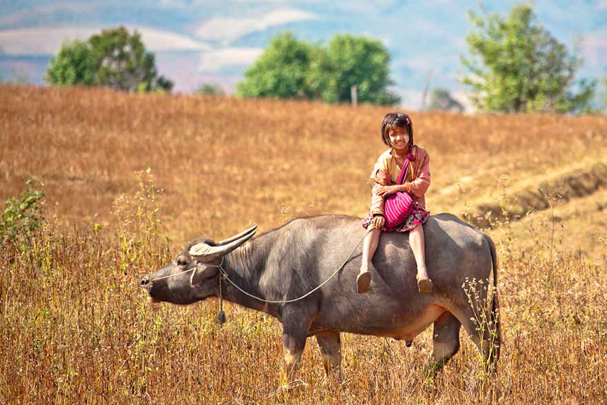 Los niños en Myanmar