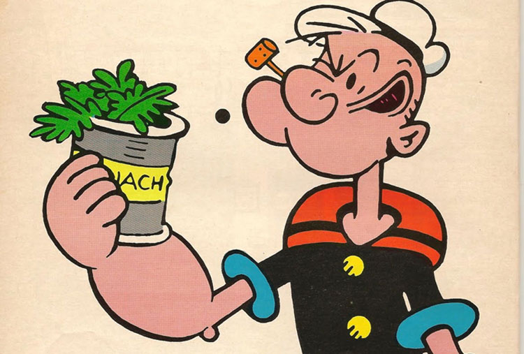 La famosa espinaca de Popeye