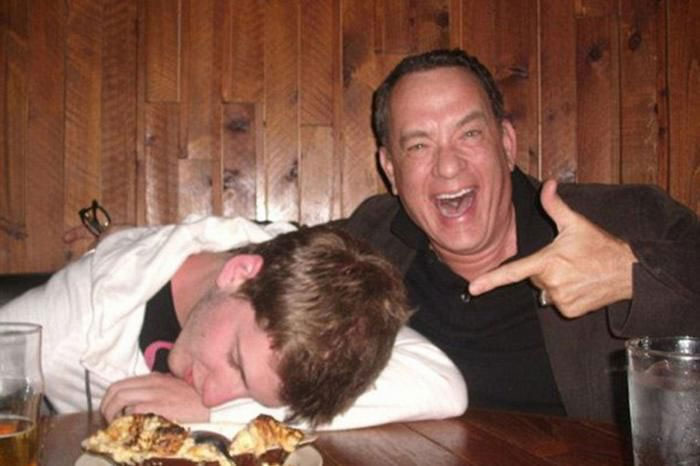 De fiesta con Tom Hanks