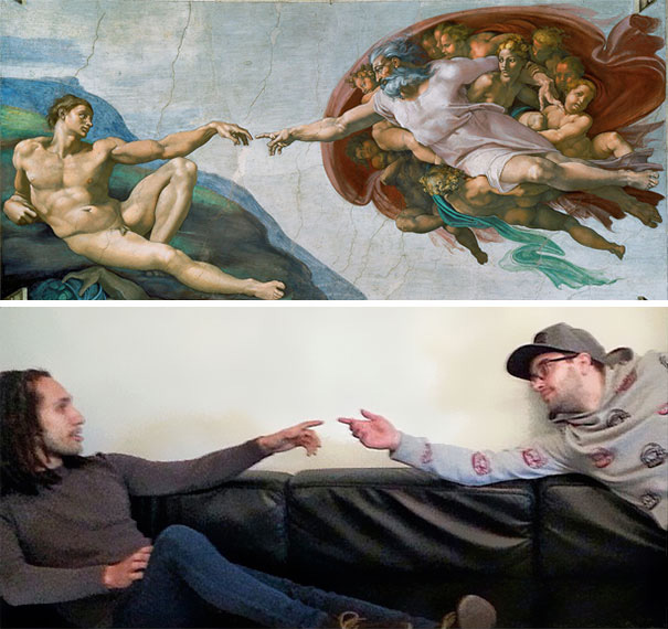 “La creación de Adán” de Michelangelo, 1511-1512