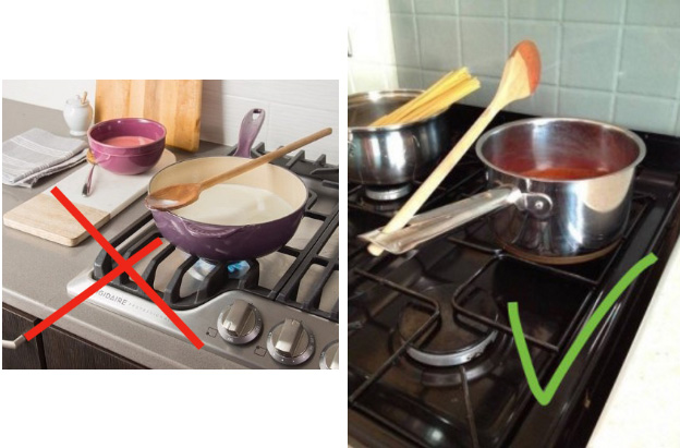 Al cocinar, ¿pones la cuchara sobre la olla o por encima?
