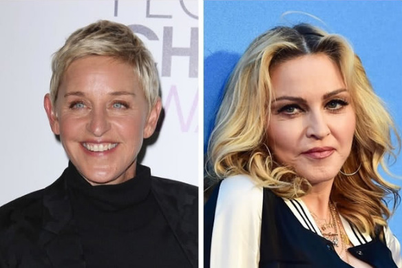 Ellen DeGeneres y Madonna - 58 años