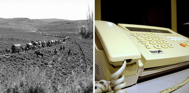 Cuando se inventó la máquina de fax, las personas aún estaban viajando por la Senda de Oregón