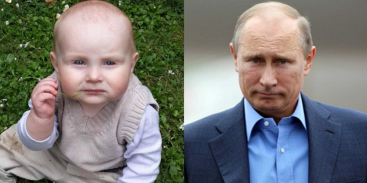 “Mi bebé se parece a un pensativo Vladimir Putin”