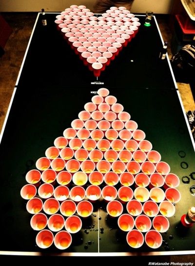 Beer pong de corazón