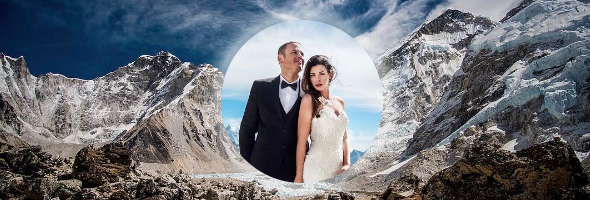 La pareja que se casó en el lugar más alto del mundo