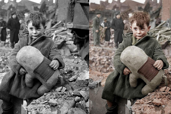 Una tierna foto de la Segunda Guerra Mundial