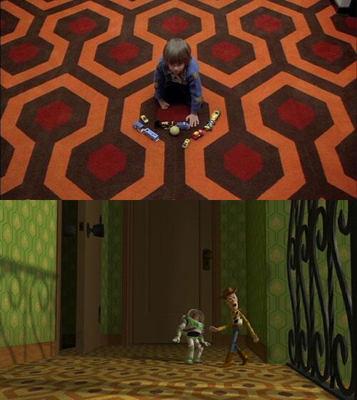 La alfombra de El Resplandor y la casa de Syd en Toy Story es la misma