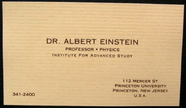 Tarjeta de Albert Einstein