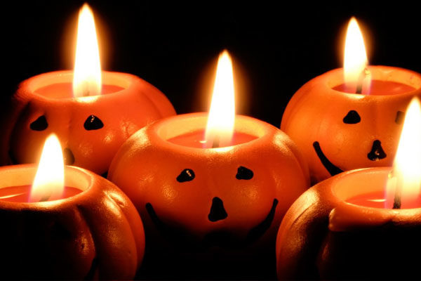 Halloween velas y calabazas