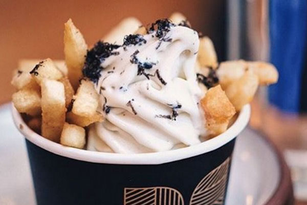 Papas fritas con helado