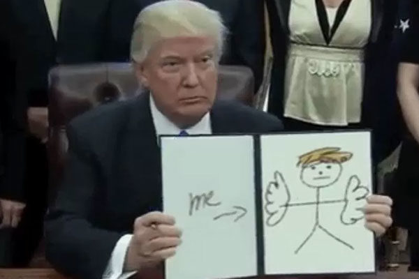 Trump dibujando