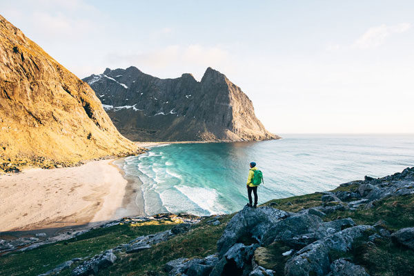 Kvalvika Beach, Lofoten, Noruega