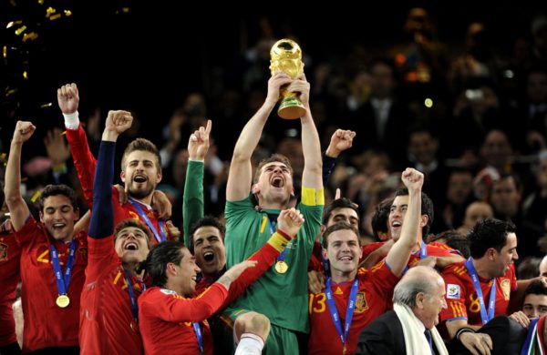 La selección de fútbol de España Campeona del Mundo