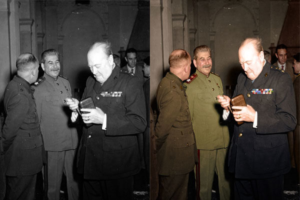 Iósif Stalin y Churchill