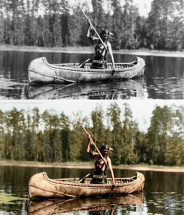 Nativo americano pescando