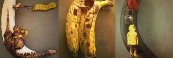 Bananas esculpidas que se convierten en obras de arte