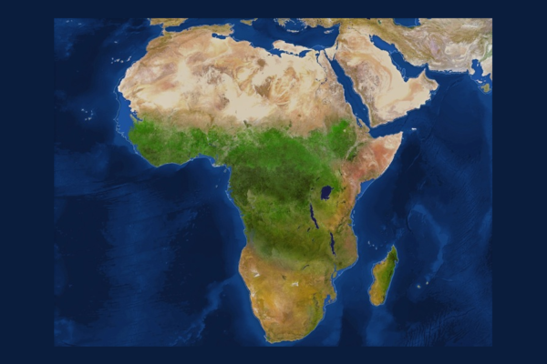 Mapa de África si se dirritieran los polos