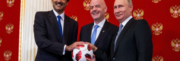 El presidente de Rusia y el de la FIFA entregaron el testigo del Mundial