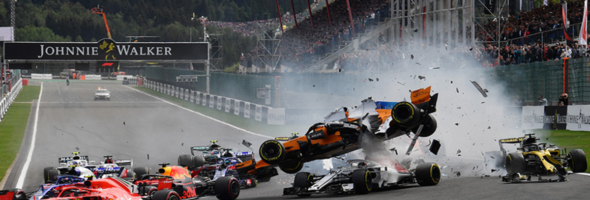 Alonso sufre un terrible accidente con Hulkenberg