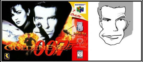 James Bond aparece con una extraño rostro en el cartel de la película “Golden Eye”