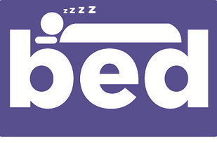 La palabra “bed” (cama en inglés) parece realmente una cama